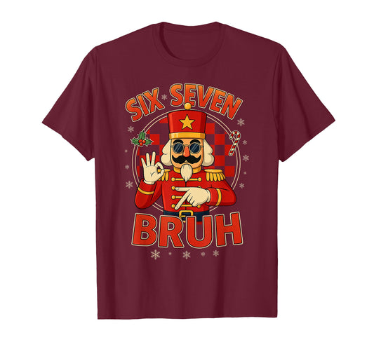 HUGvyn Six Seven Bruh Nutcracker Christmas 67 Meme Boy Girls T-Shirt