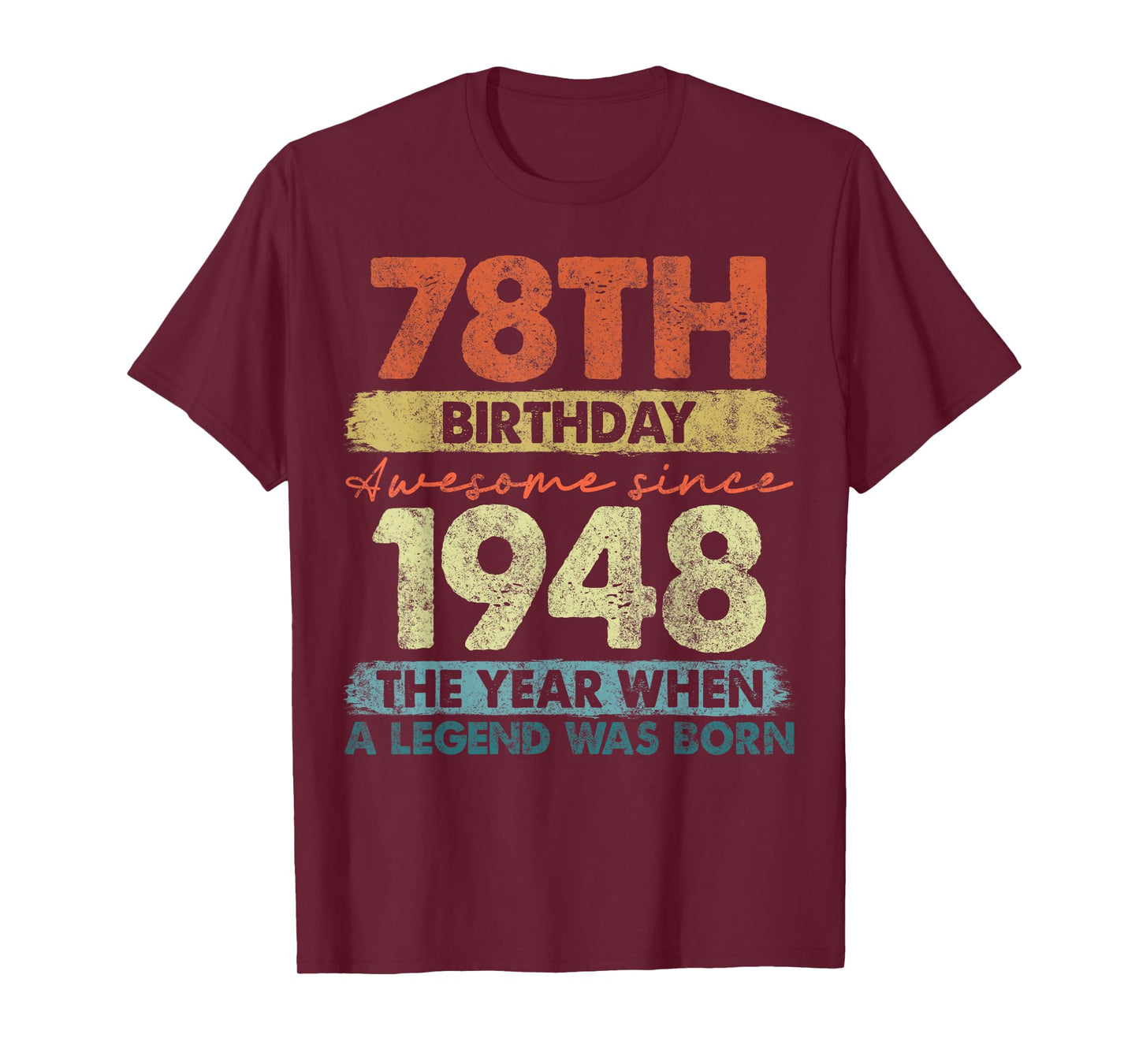 78 Year Old Gifts Vintage 1948 Limited Edition 78th Birthday T-Shirt