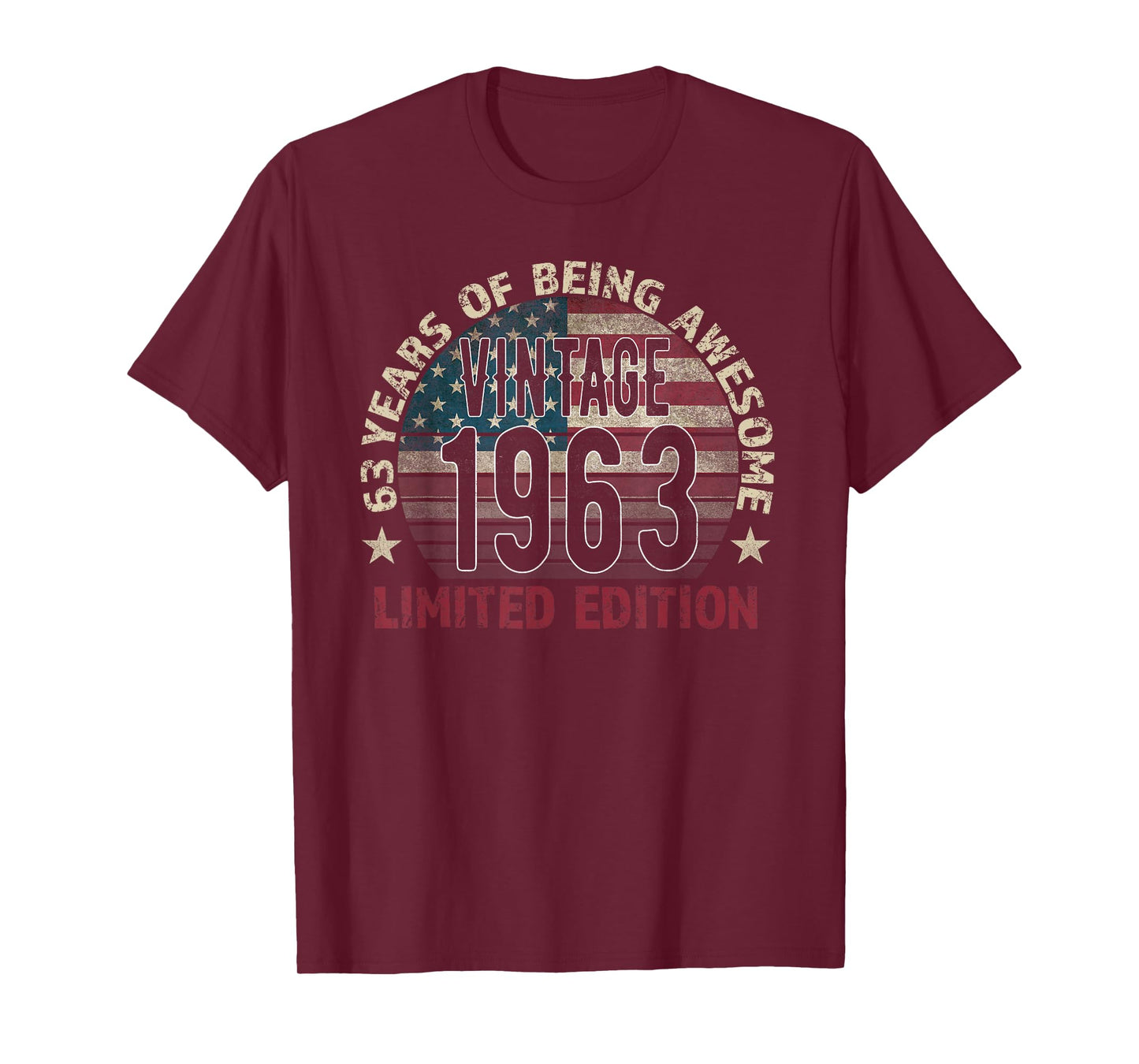 63th Birthday Gift Men Vintage Born 1963 Turning 63 Year Old T-Shirt