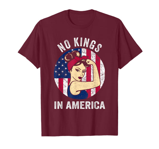 No Kings Shirt Women Vintage America No Kings in America T-Shirt