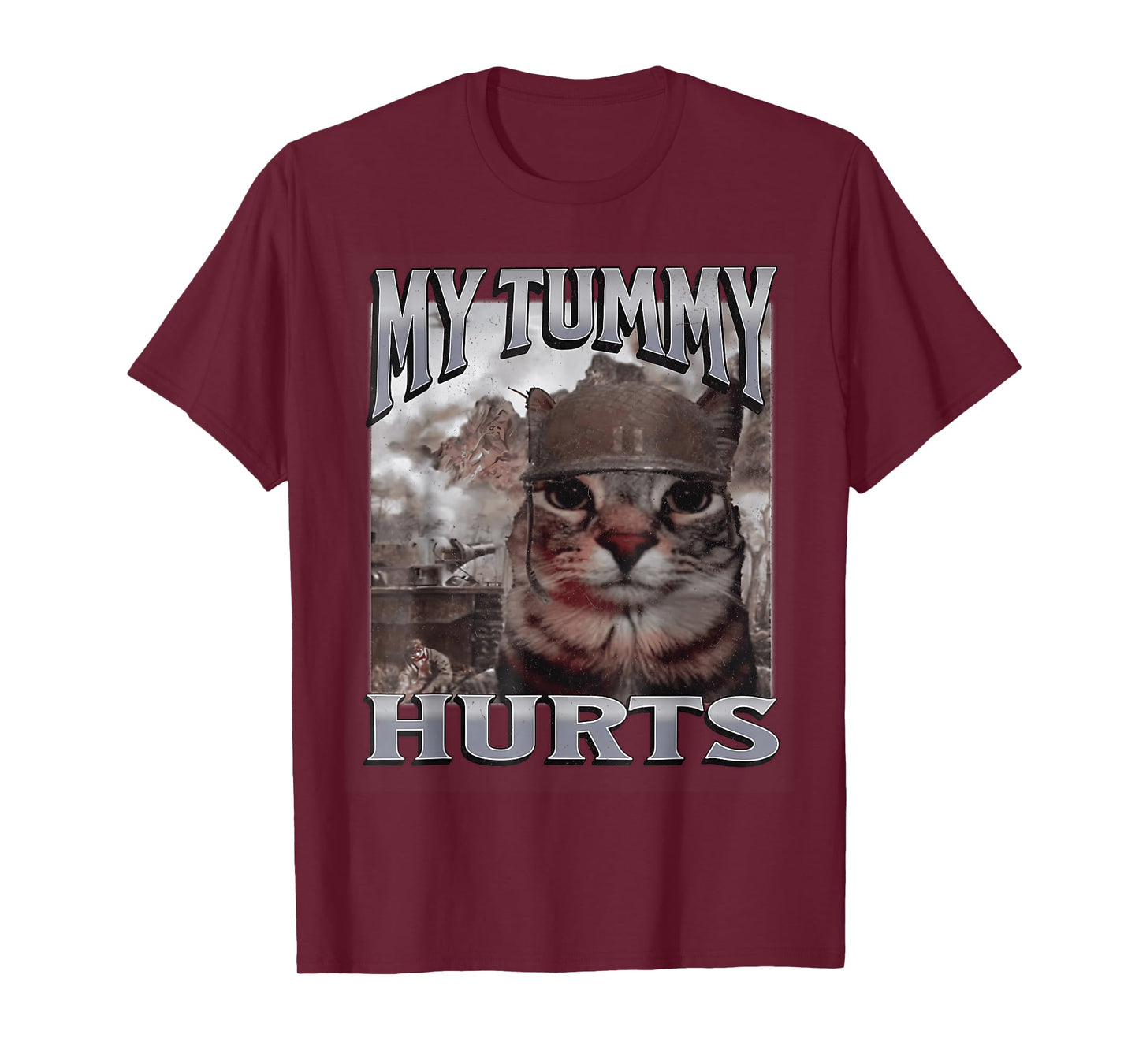 My Tummy Hurts Funny Cat Meme Bootleg Graphic T-Shirt