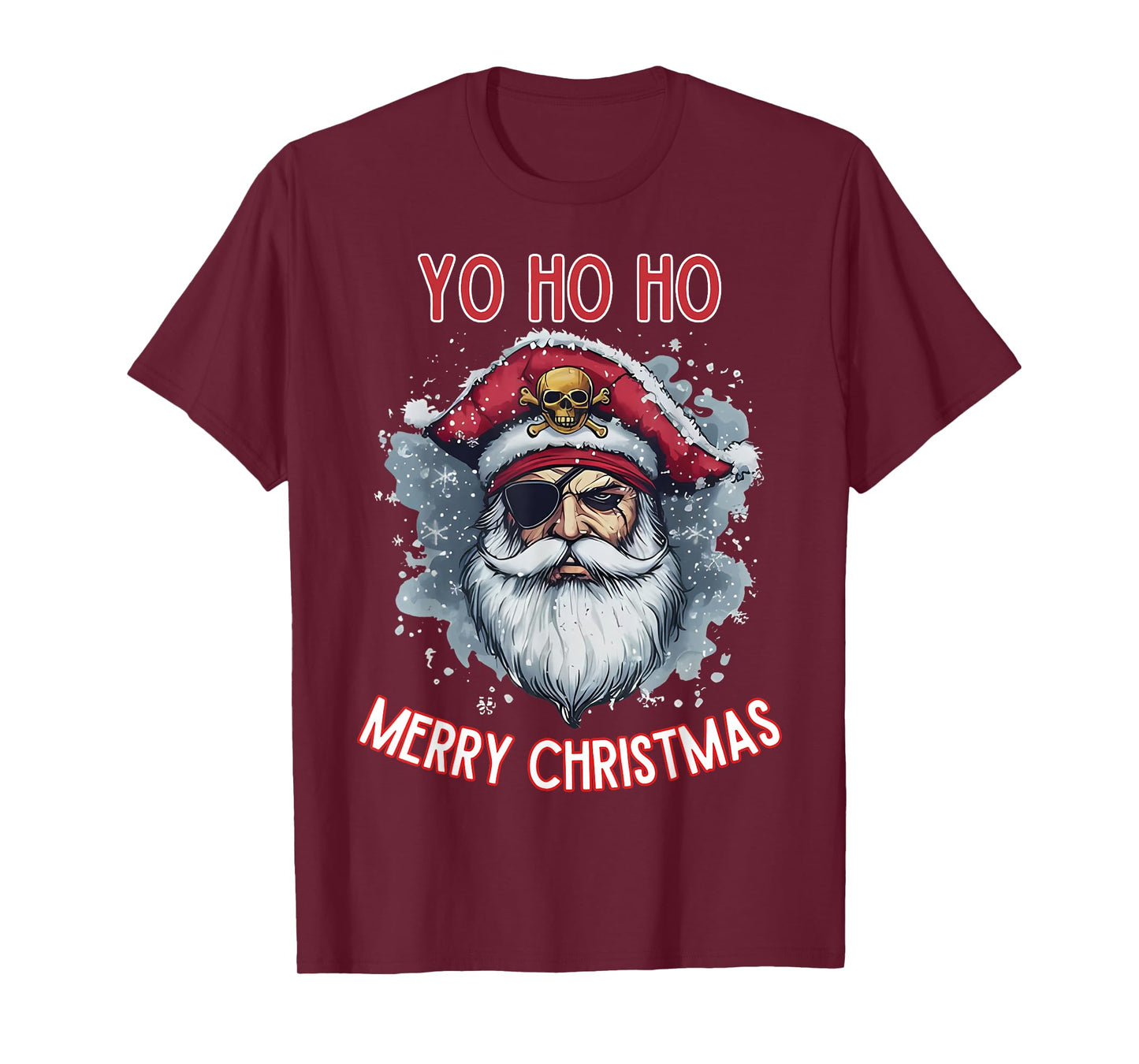 Yo Ho Ho Pirate Santa Funny Merry Christmas T-Shirt