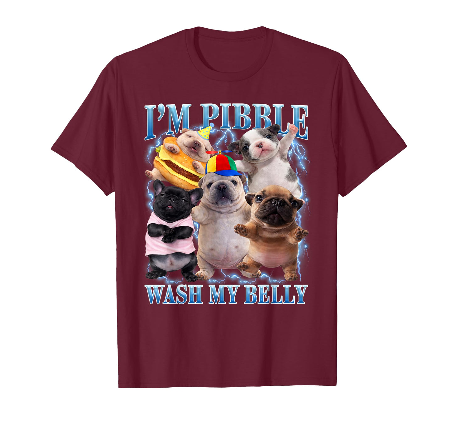 Funny Pibble Dog Meme Brainrot Wash My Belly T-Shirt