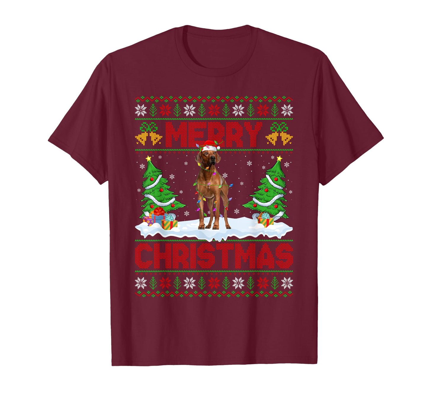 Rhodesian Ridgeback Christmas Ugly Sweater Funny Dog Xmas T-Shirt