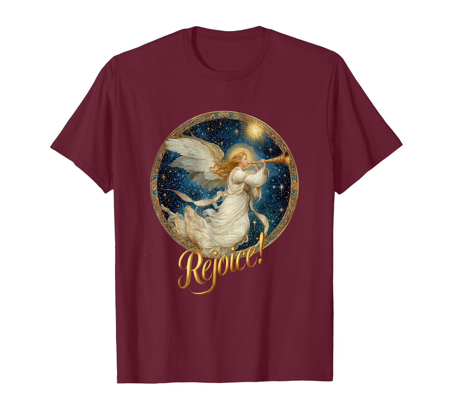Christmas Angel with Trumpet - Rejoice! Holy Night (C) T-Shirt