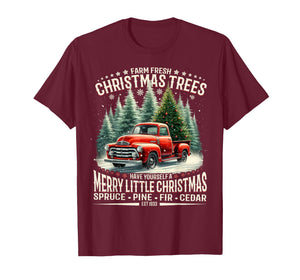 Farm Fresh Christmas Trees Vintage Truck Design T-Shirt