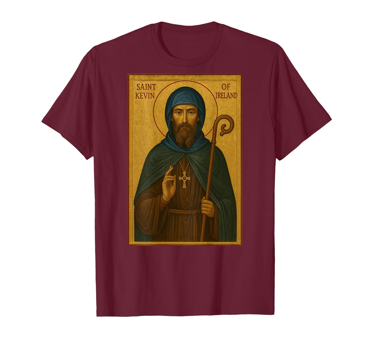 Orthodox Saint Kevin of Ireland Icon T-Shirt