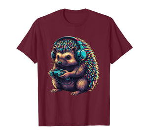Hedgehog Gaming Animal Video Games Funny Hedgehog T-Shirt