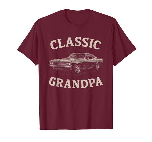 Classic Grandpa Muscle car Vibe Outfit for auto Lovers T-Shirt