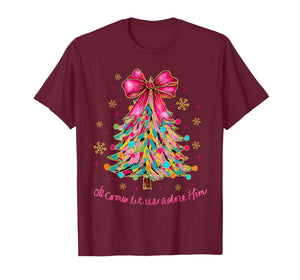 Oh Come Let Us Adore Him Jesus Christian Holiday Christmas T-Shirt