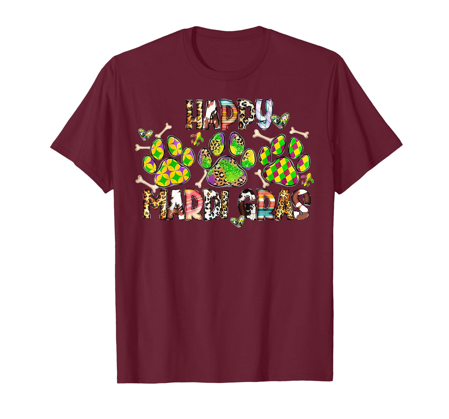 Paw Happy Mardi Gras Dog Lover Masquerade Festival Parade T-Shirt