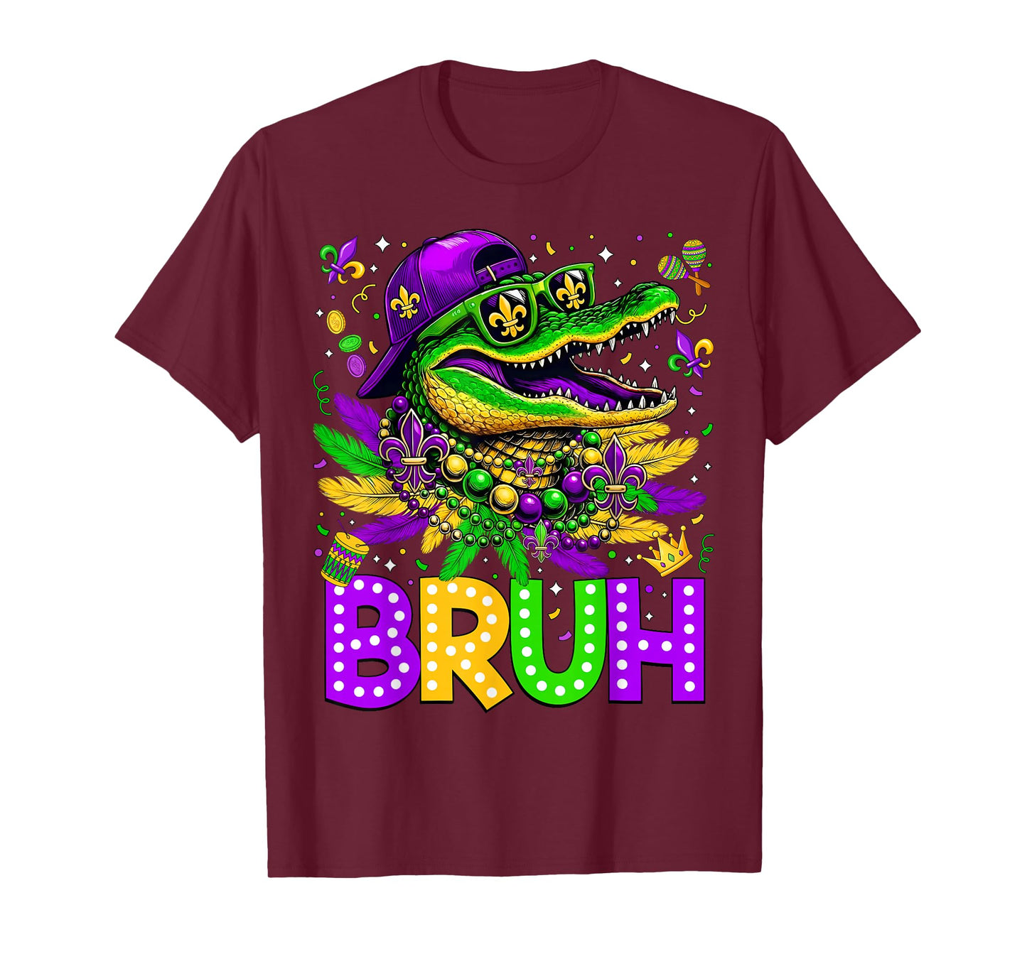 Alligator Bruh Mardi Gras Costume Carnival Teens Boys Kids T-Shirt