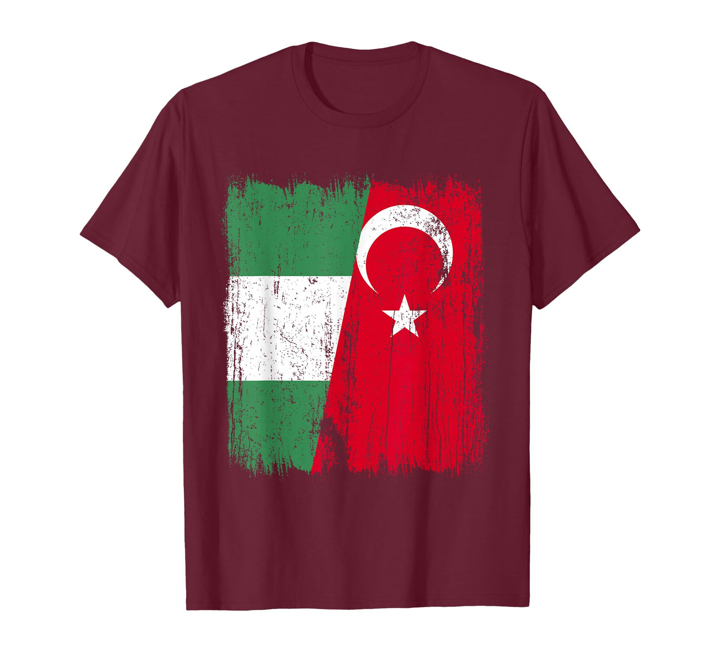 Nigeria Turkey Half Flag Turkiye Nigerian Turkish Heritage T-Shirt