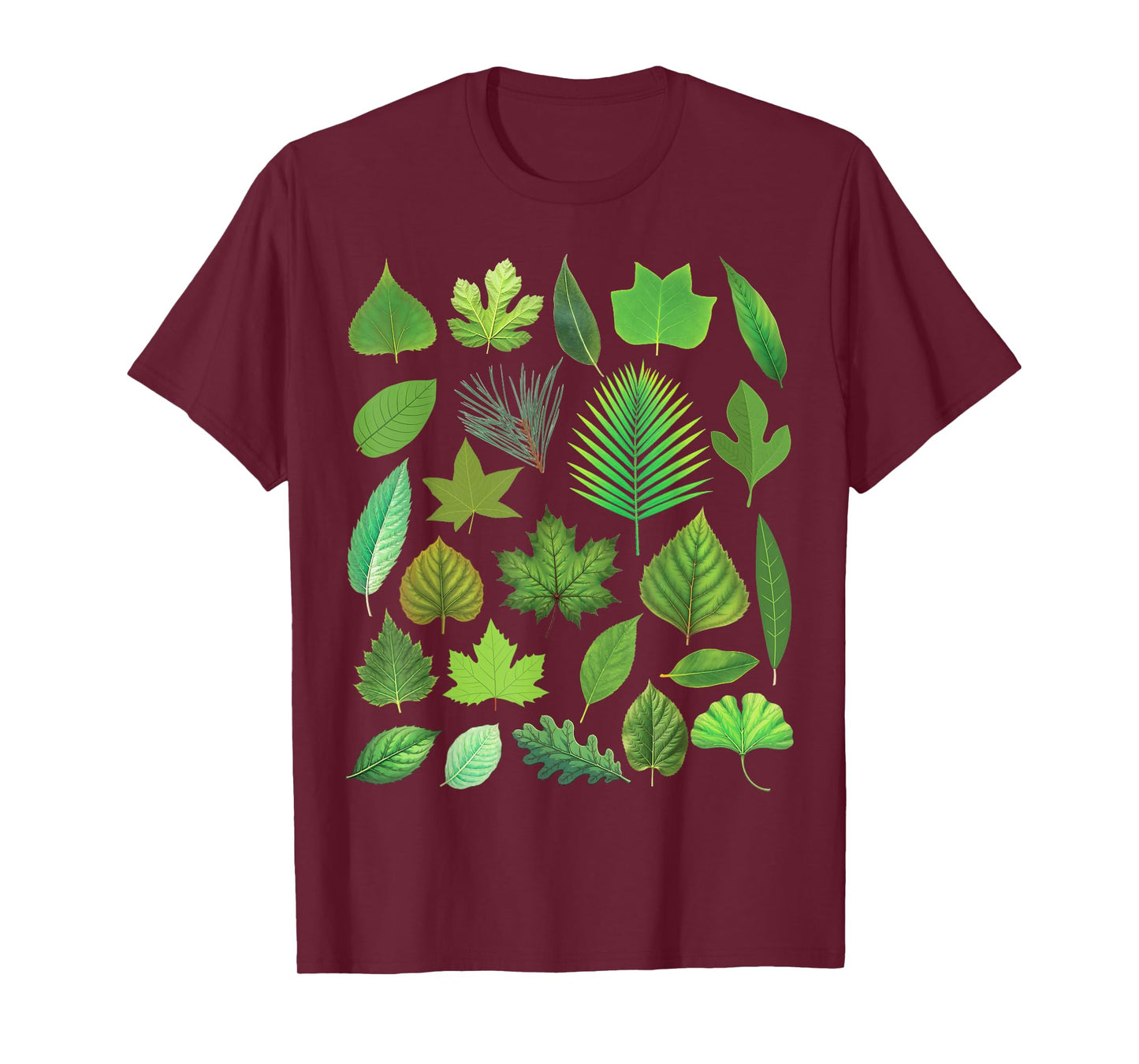 Types of Tree Leaves Biology Nature Educational T-Shirt