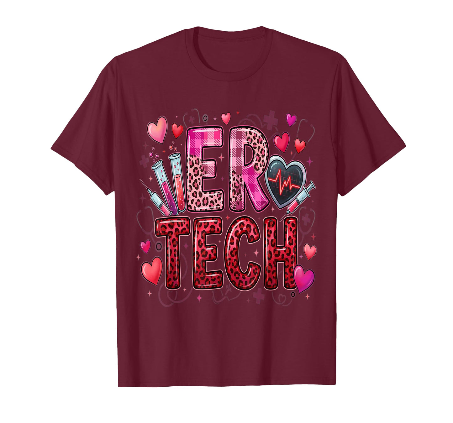 Emergency Department Valentine ER Tech Valentines Nurse T-Shirt
