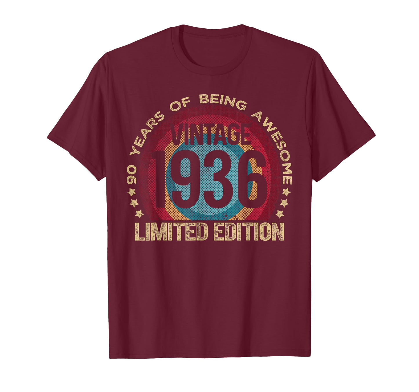 90 Year Old Gifts Vintage 1936 Limited Edition 90th Birthday T-Shirt