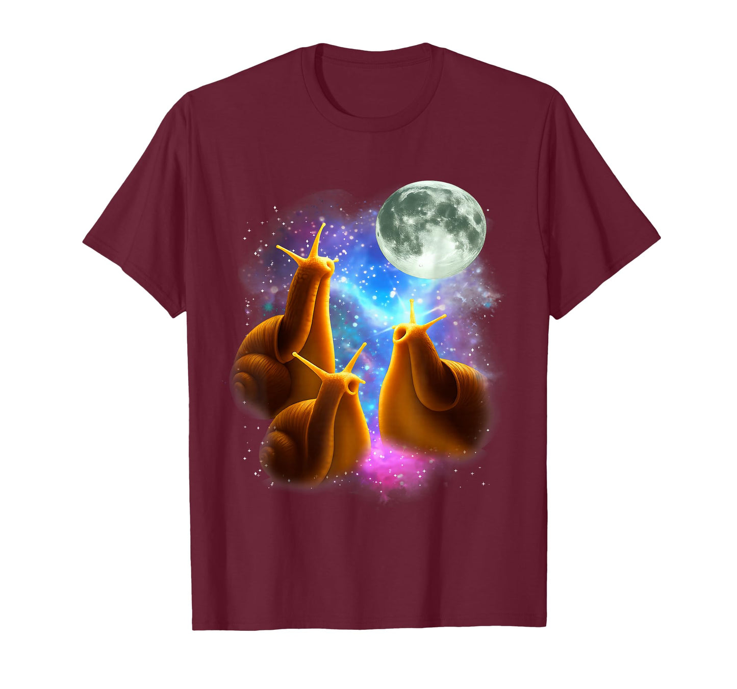 Three Snail Moon | 3 Mollusks Howling Weird Cursed T-Shirt