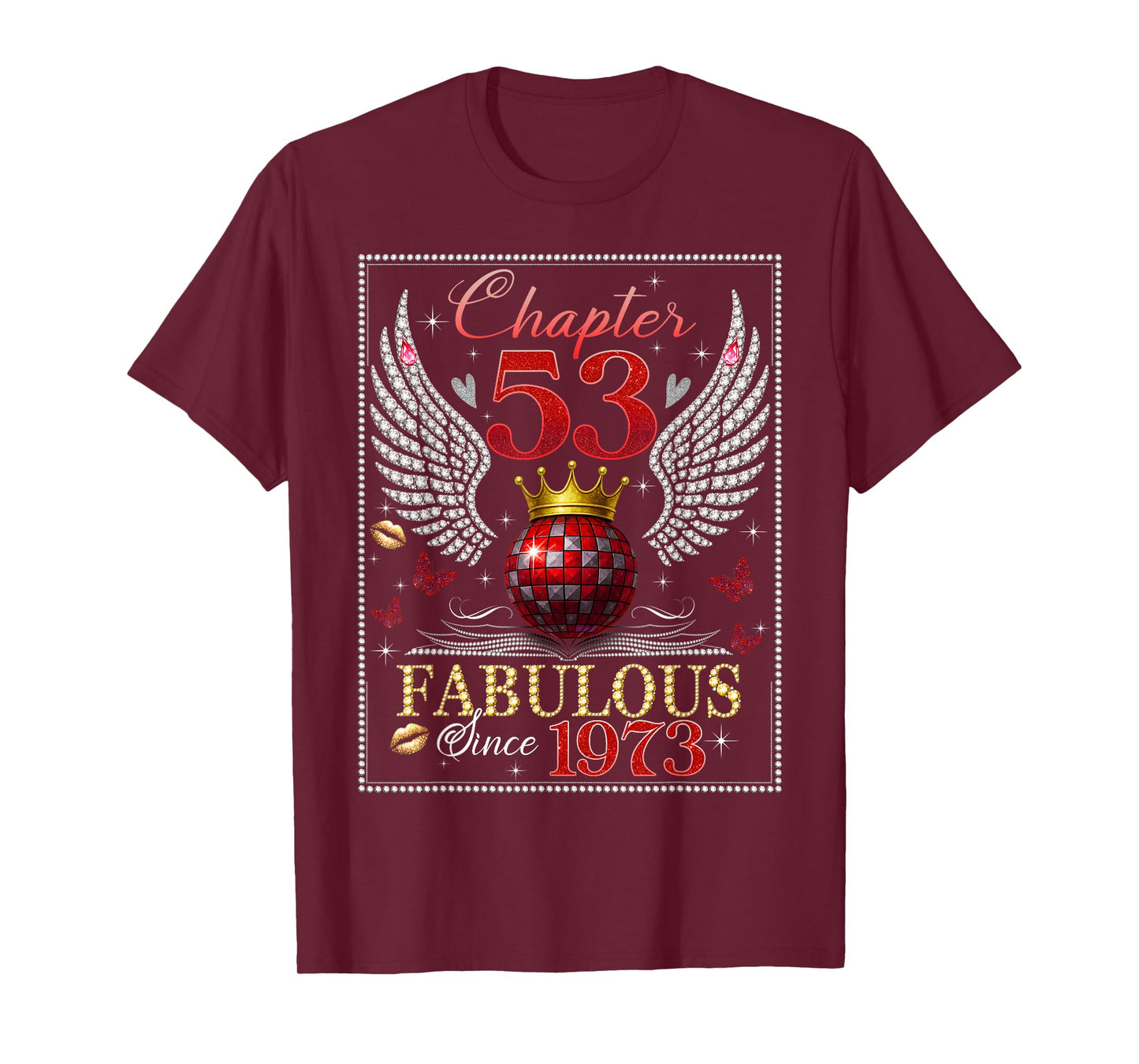 Chapter 53 Fabulous EST. 1973 Disco Ball 53rd Birthday Women T-Shirt