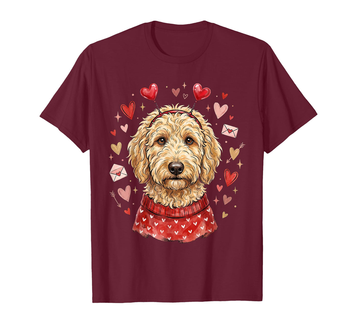 Heart Golden Doodle Love Dog Valentine Goldendoodle T-Shirt