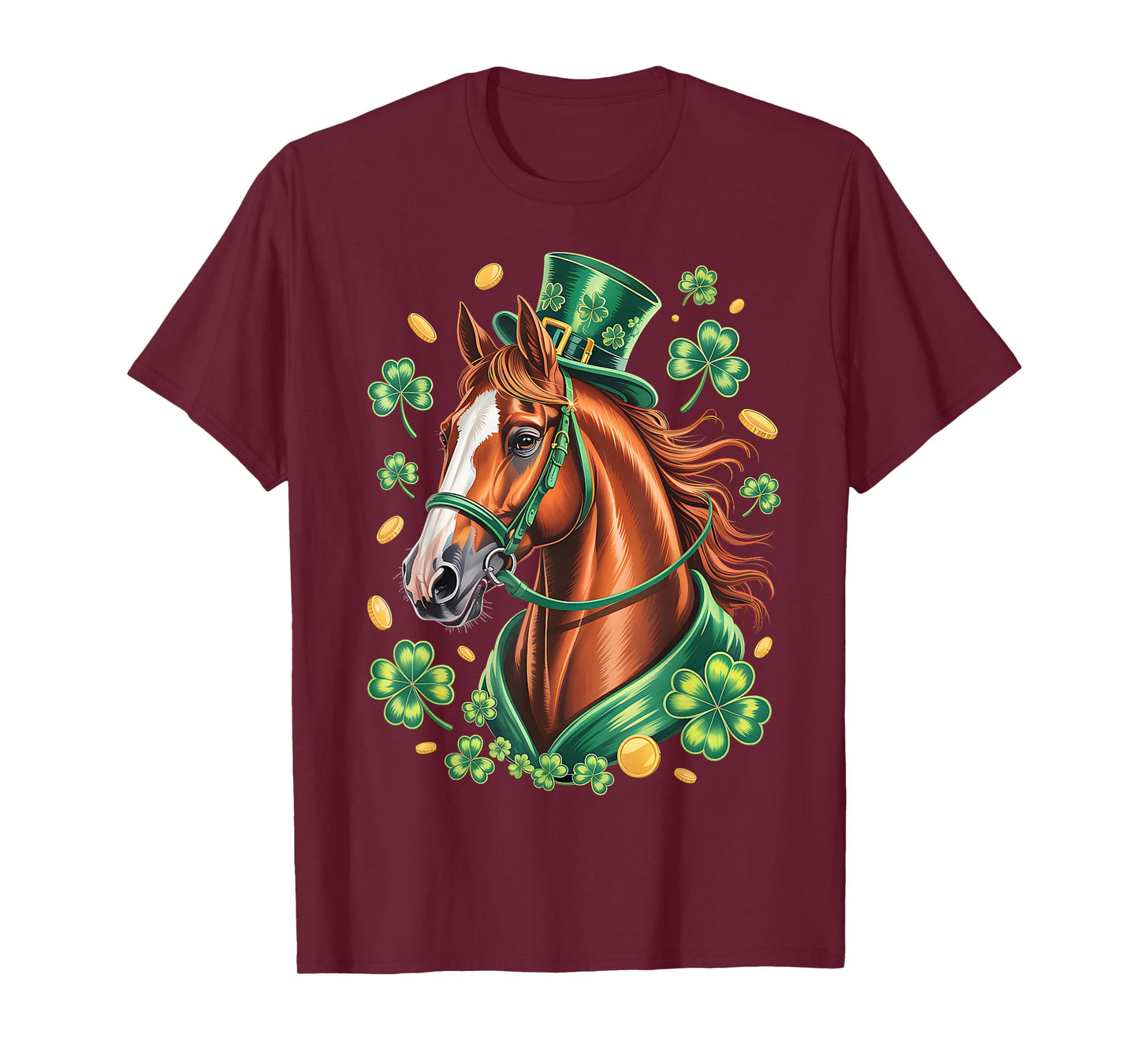 St Patricks Day Irish Horse Lovers Shamrocks St Paddy's Day T-Shirt