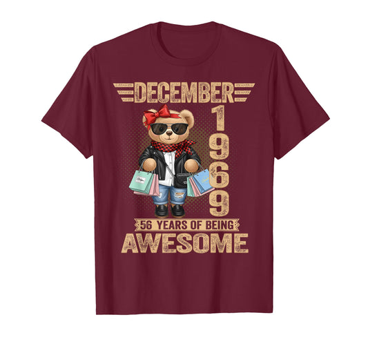 56 Year Old December 1969 Teddy Bear 56th Birthday Women T-Shirt