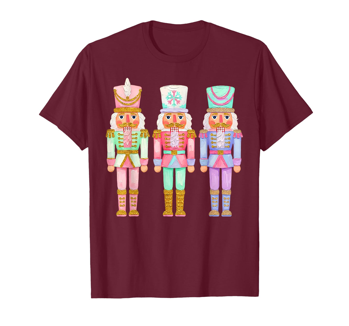 Coquette Pink Nutcrackers Christmas Vibes Xmas Girly Kid T-Shirt
