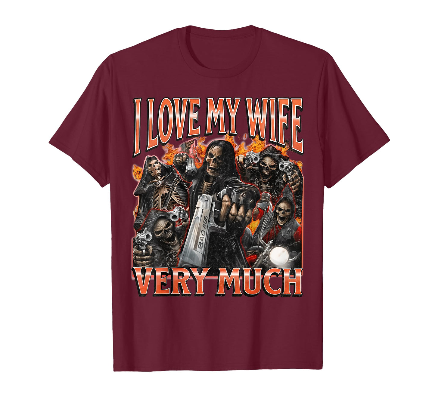 I Love My Wife Very Much Funny Skeleton Meme T-Shirt