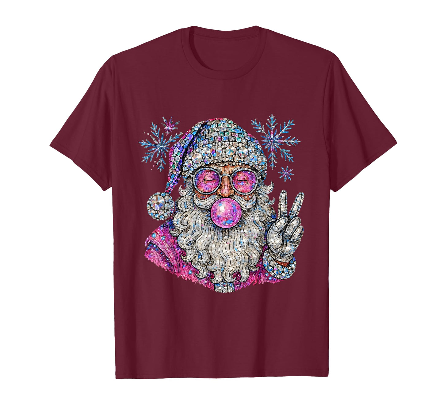 Groovy Glam Santa Bubblegum Christmas T-Shirt