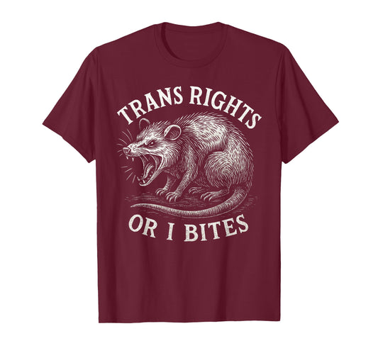 Trans Rights Or I Bites Funny Transgender Possum LGBT Pride T-Shirt