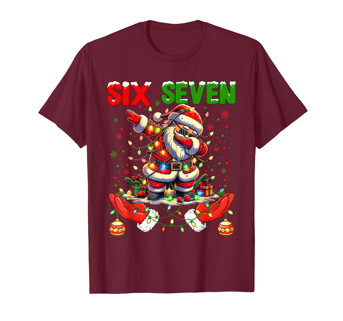 Funny Santa Says Six Seven Christmas 67 Meme Xmas Boys Girls T-Shirt