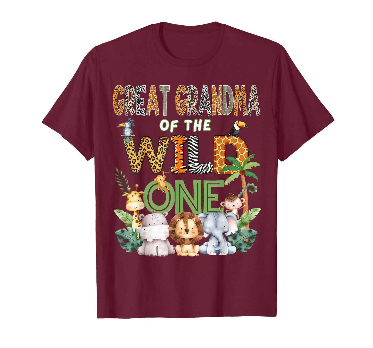 Great Grandma of The Wild One Safari 1St Birthday Kids T-Shirt