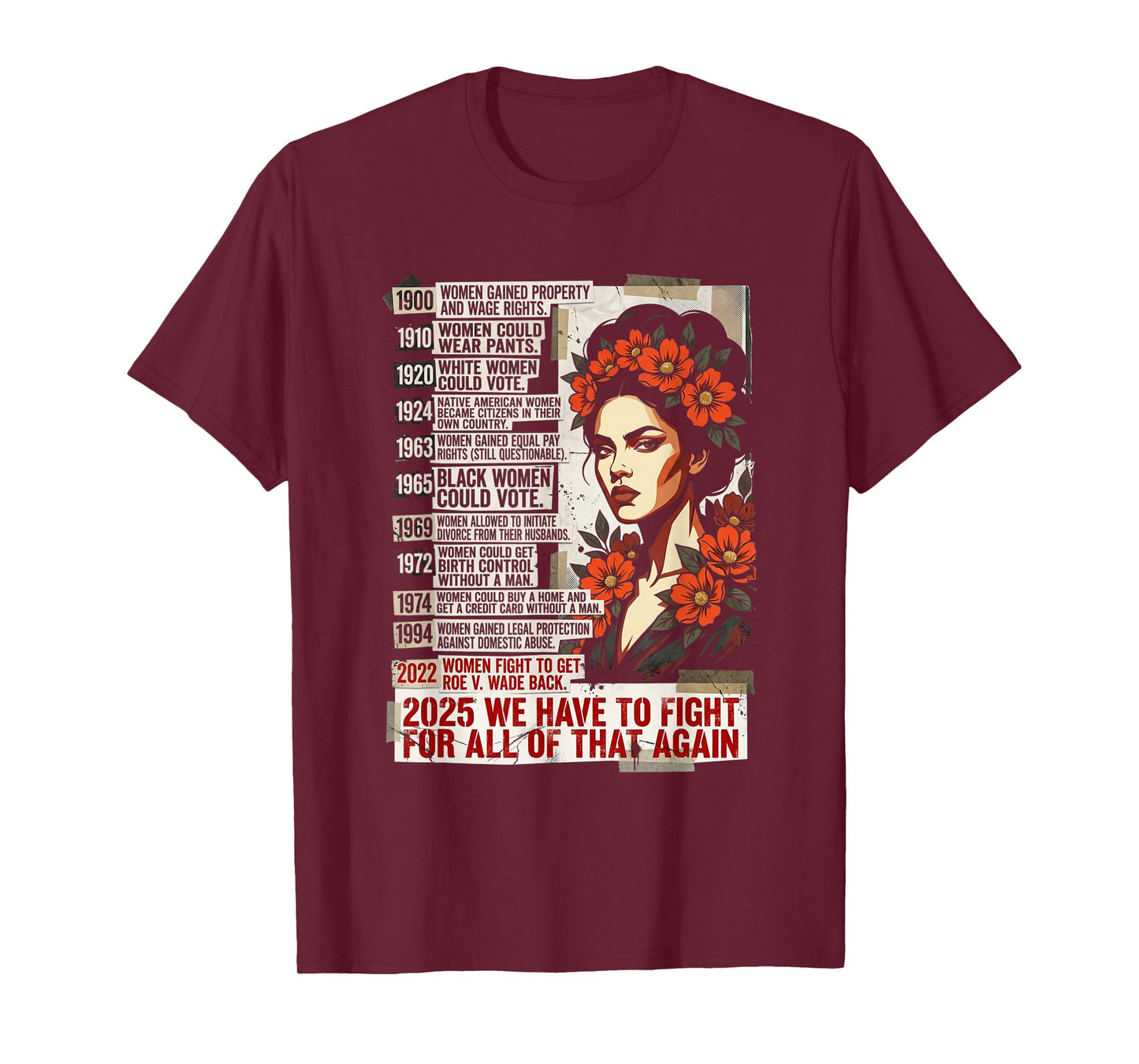 Feminist Protest Activism Womens Rights History Timeline T-Shirt