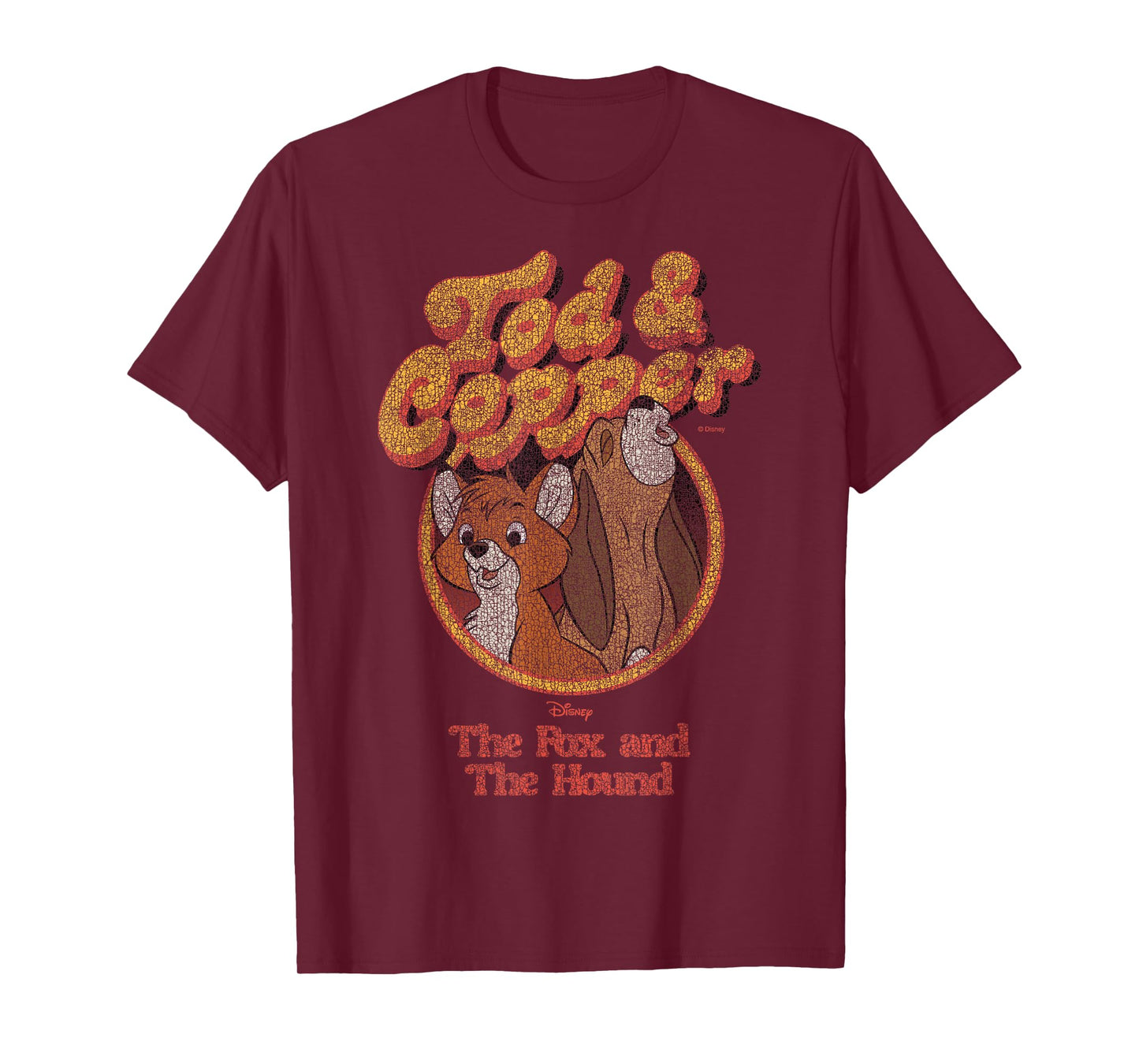 Disney The Fox and The Hound Distressed Tod Copper Classic T-Shirt
