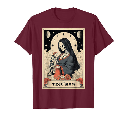 The Tegu Mom Argentine Black and White Lizard Tarot Card T-Shirt