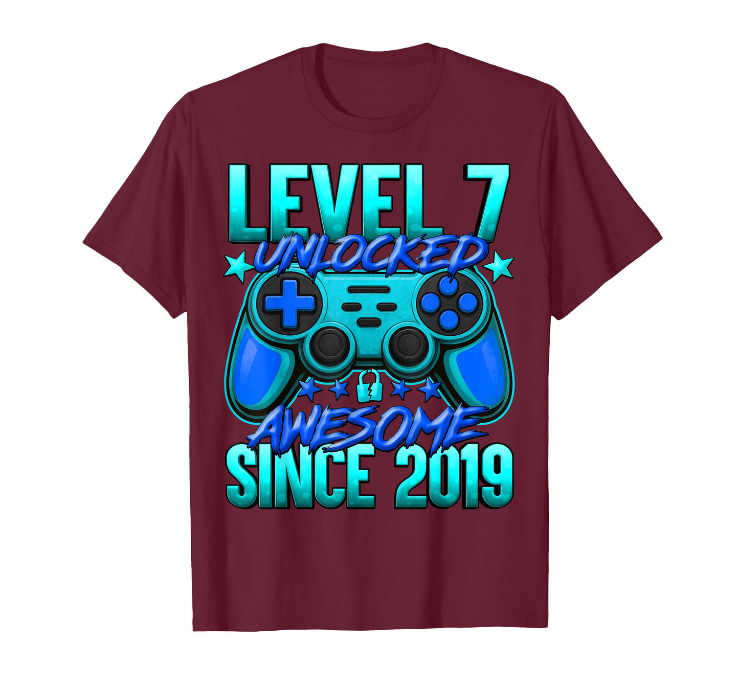 Level 7 Unlocked 7 Year Old Gifts for Boys 7th Birthday Boy T-Shirt