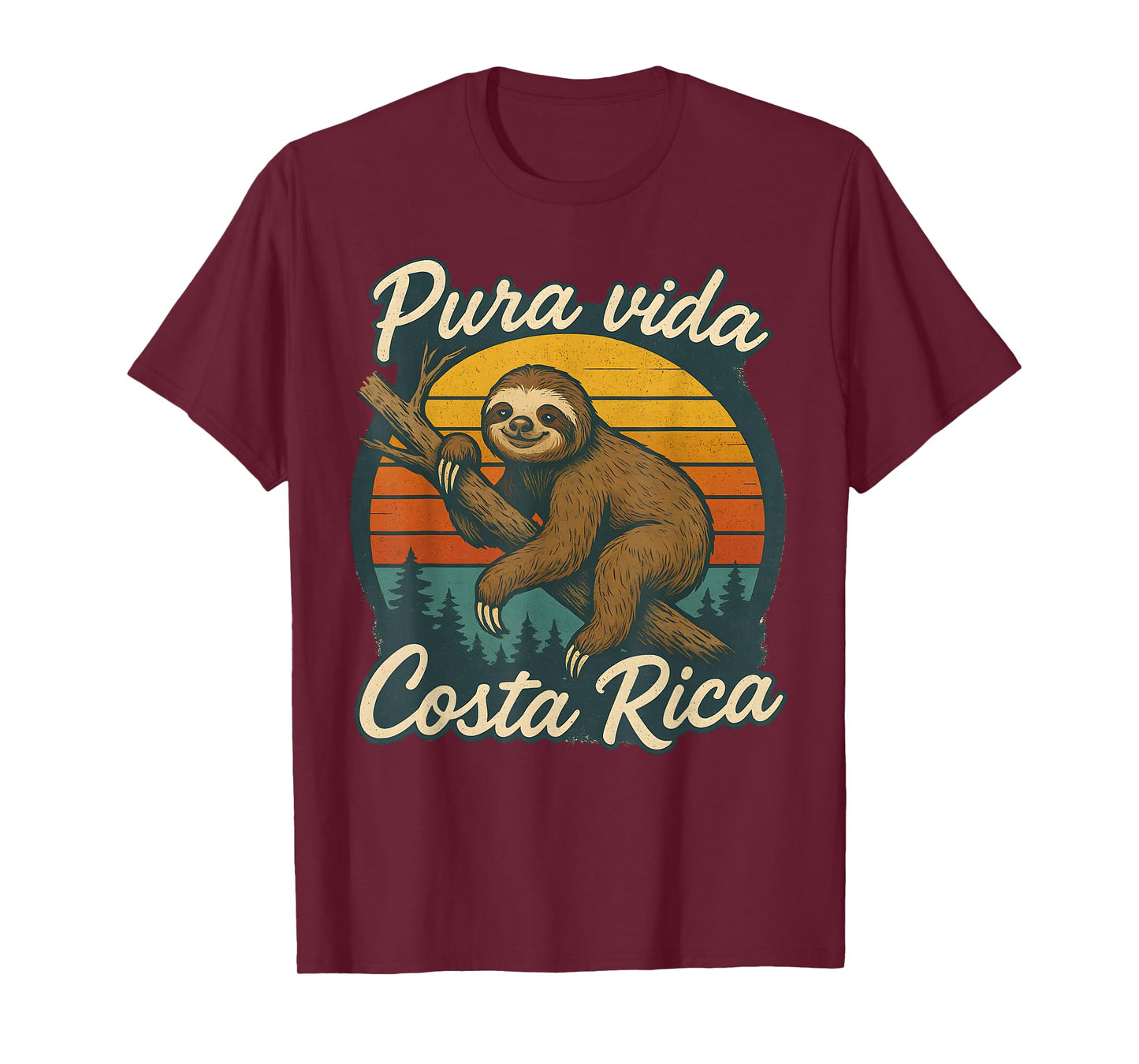 Pura Vida Costa Rica Sloth Sunset T-Shirt