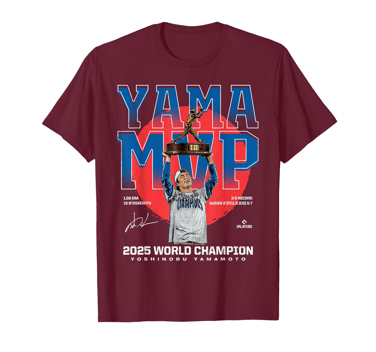 Yoshinobu Yamamoto 2025 Los Angeles MVP World Champion MLBPA T-Shirt