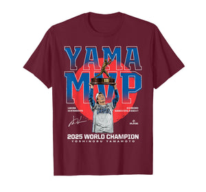 Yoshinobu Yamamoto 2025 Los Angeles MVP World Champion MLBPA T-Shirt