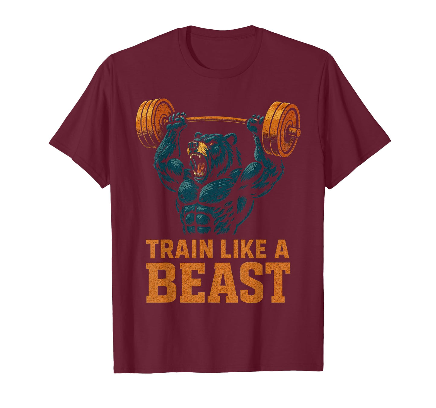 Train Like A Beast Bear Lifting Weights T-Shirt