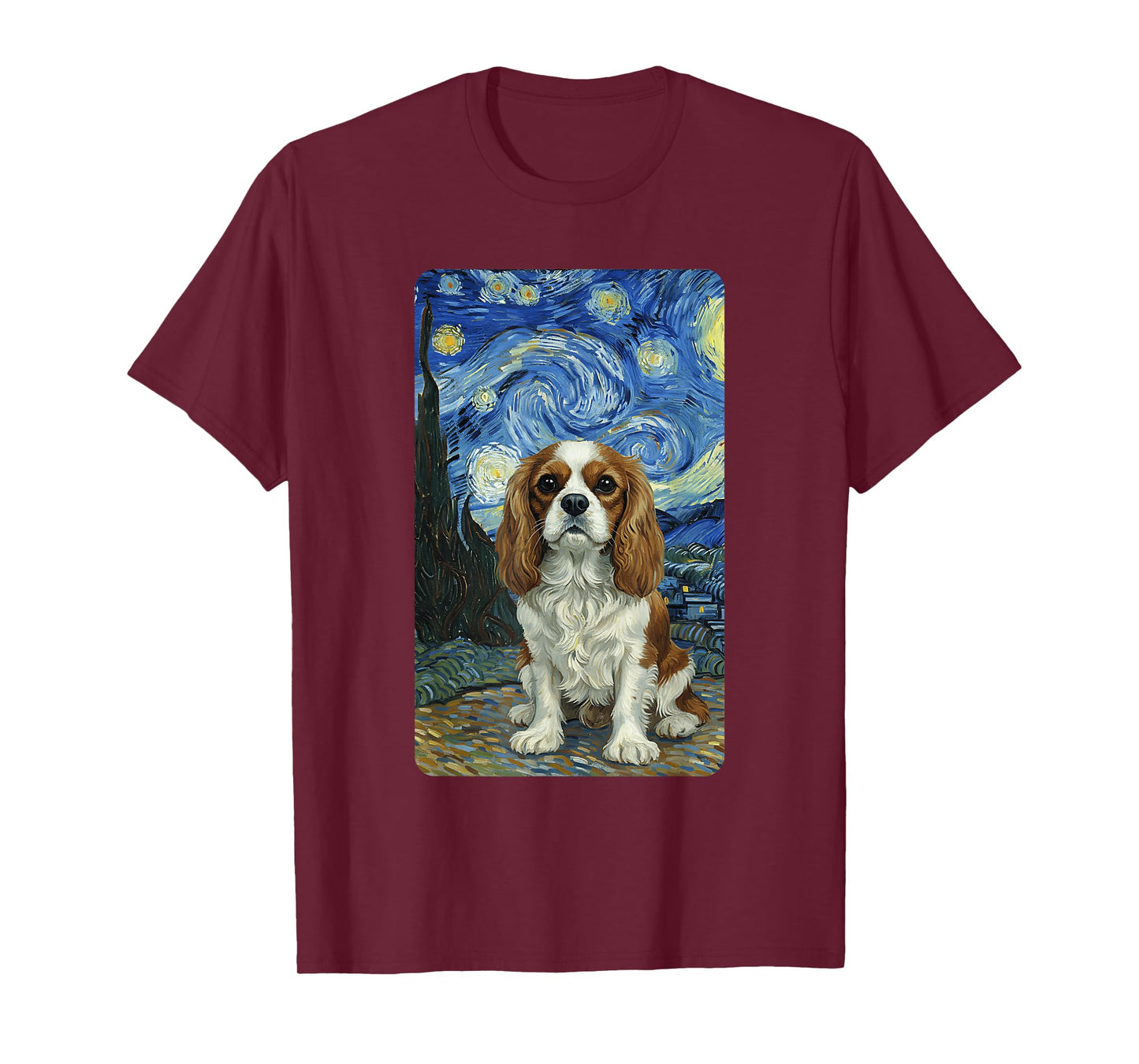 Cavalier King Charles Spaniel Starry Night Dog Lovers T-Shirt