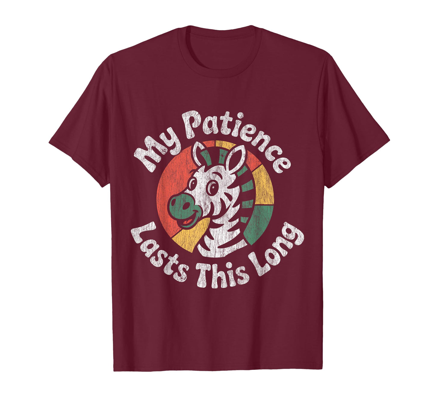 My Patience Lasts This Long Vibrant Retro Zebra Animal Lover T-Shirt