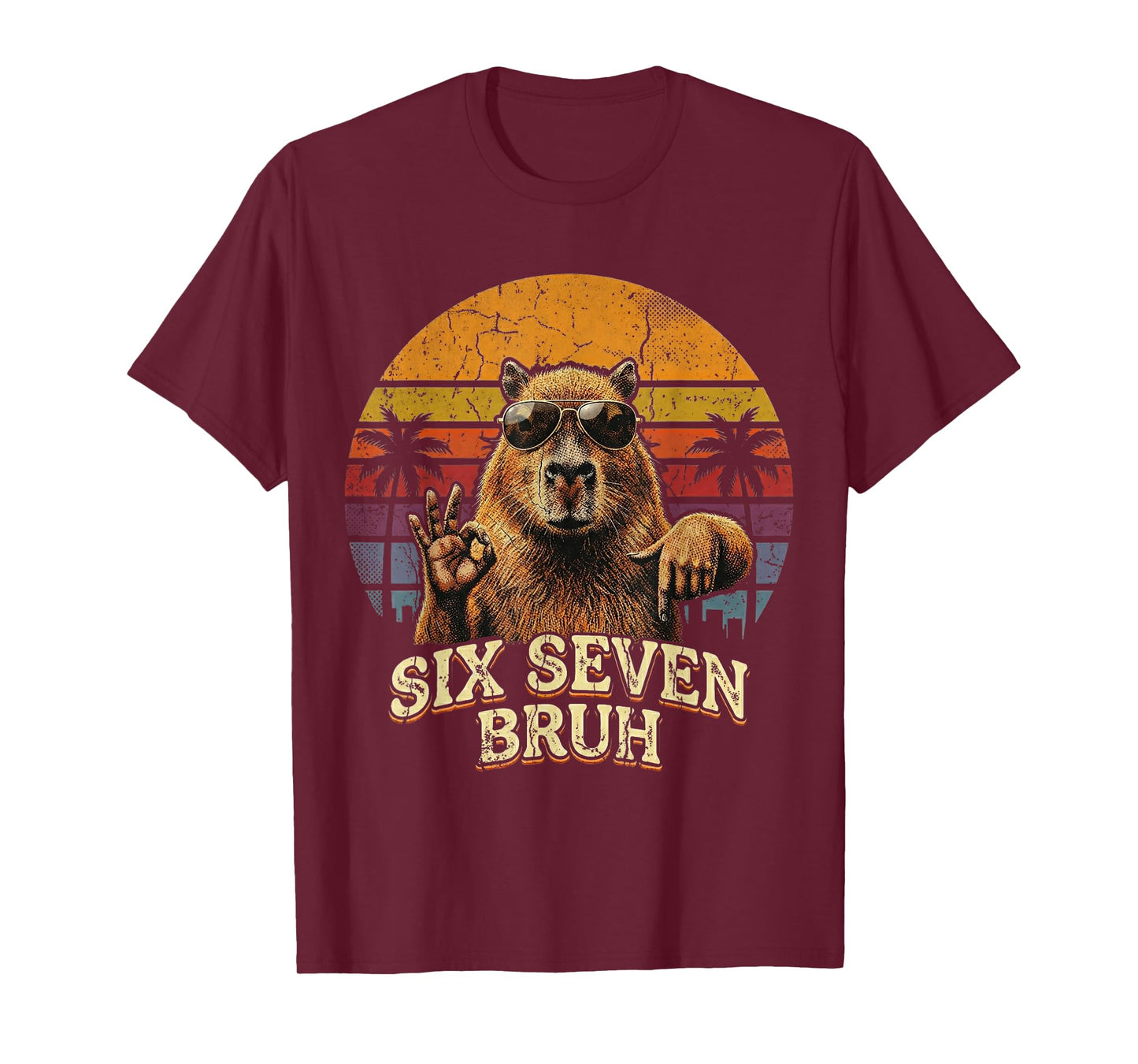 Six Seven Bruh 67 Capybara 6 7 Funny Meme Animal 6-7 T-Shirt