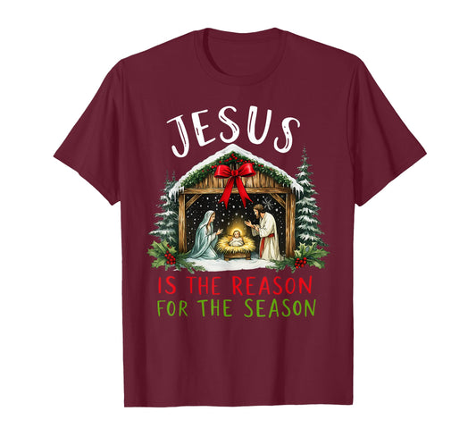 Jesus is The Reason for The Season Christmas Xmas Christian T-Shirt
