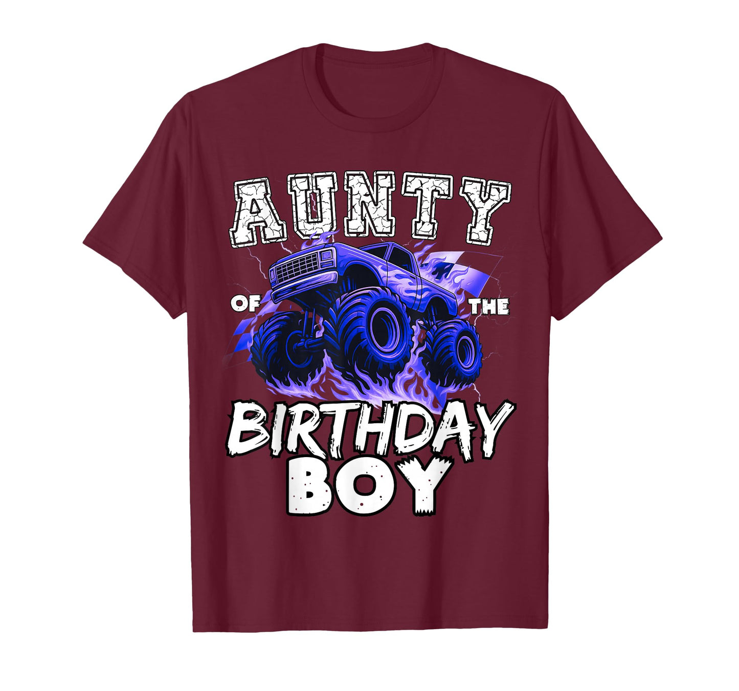 Aunty of The Birthday Boy Monster Truck Family Matching T-Shirt