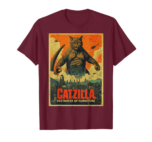 Catzilla Cat Monster Japanese Art Funny Parody Gifts T-Shirt