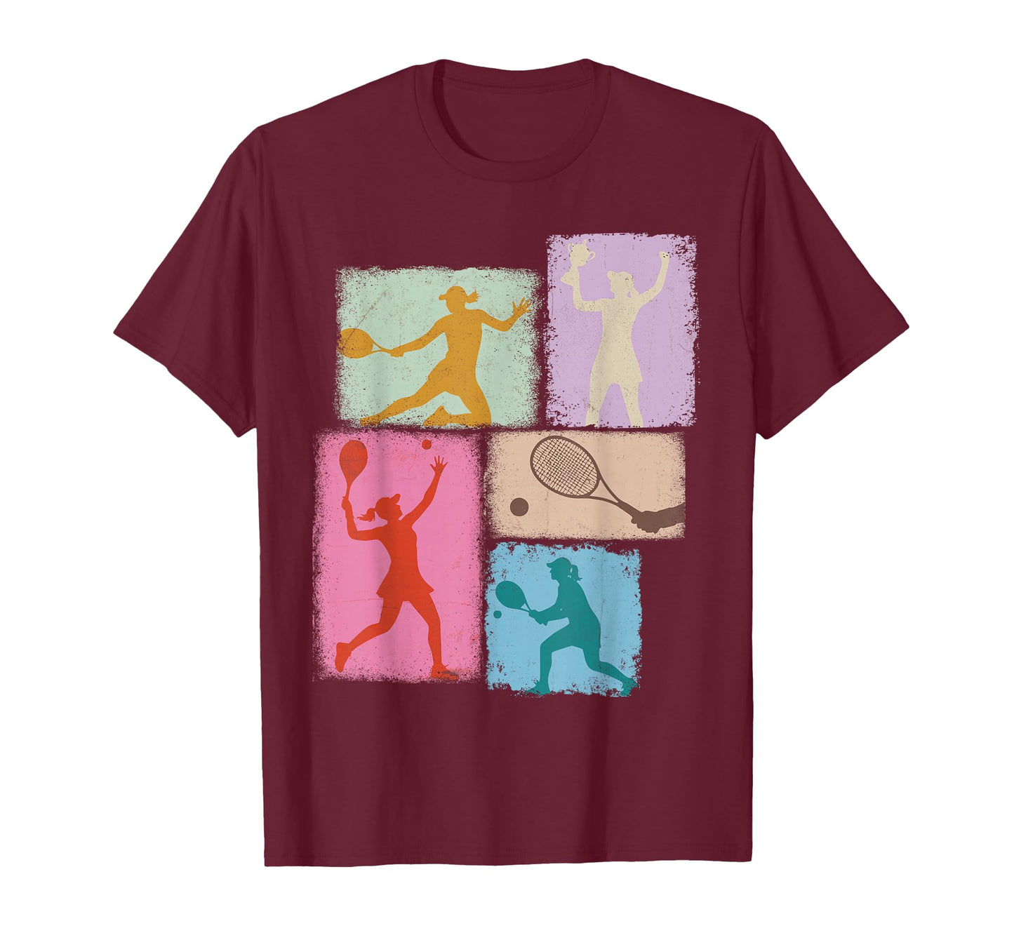 Tennis Player Collage Women Kids Coach Youth Girl T-Shirt