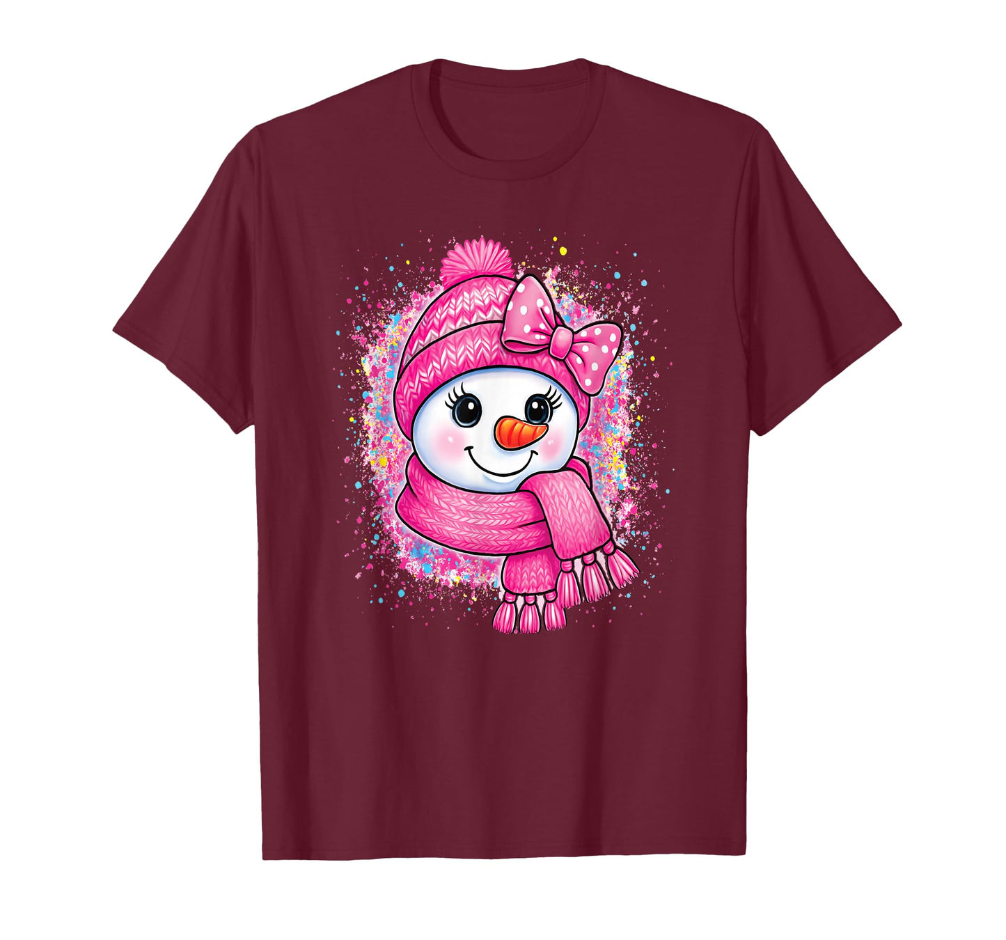 Cute Snowman Gift for Girls Xmas Women Christmas T-Shirt