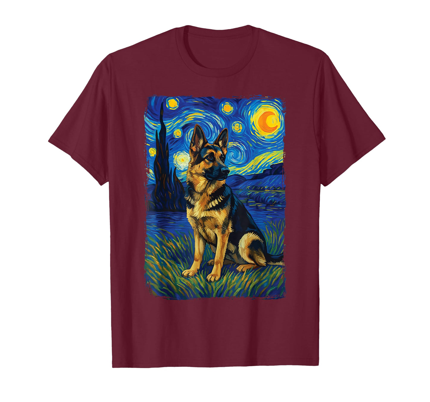 German Shepherd Starry Night T-Shirt