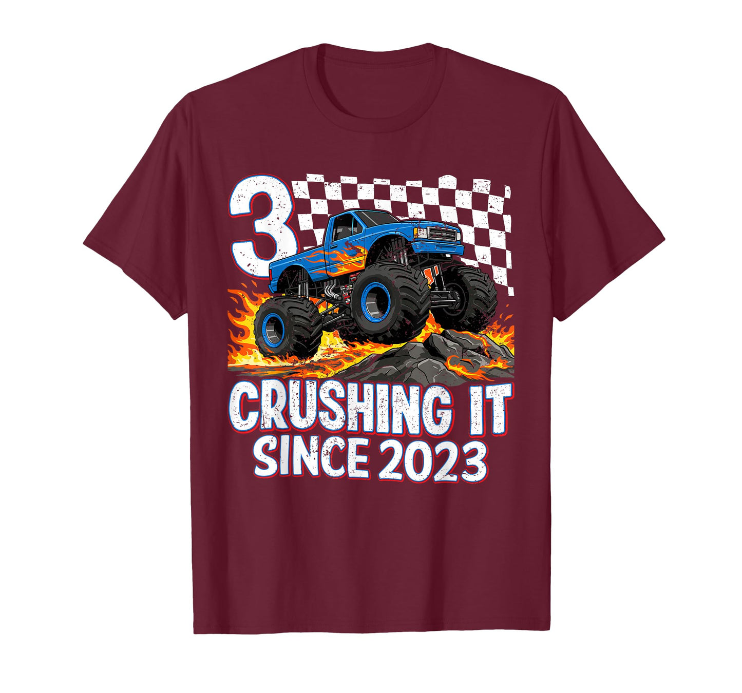 3rd Birthday Monster Truck 3 Year Old Boys Party Born 2023 T-Shirt