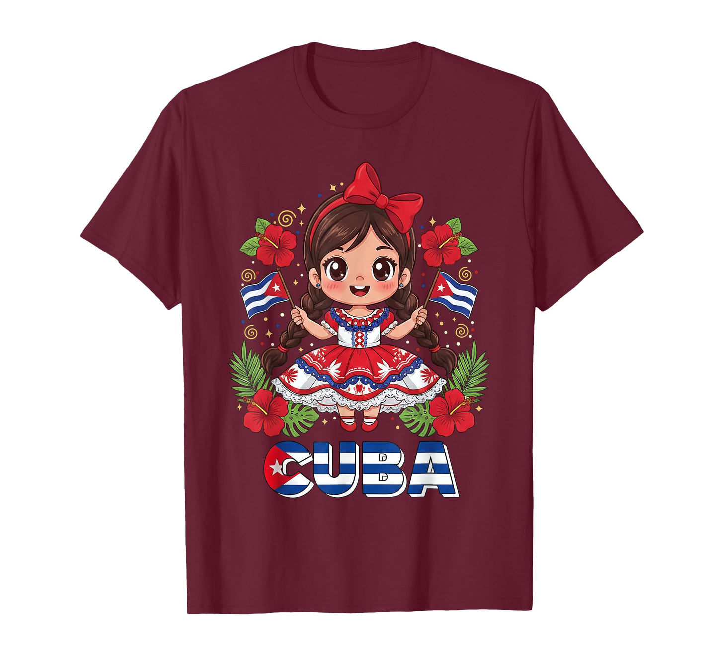 Cuban Traditional Dress for Girls Hispanic Heritage Cuba T-Shirt